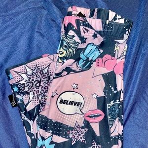 Pixie Lane girls breast cancer awareness leggings